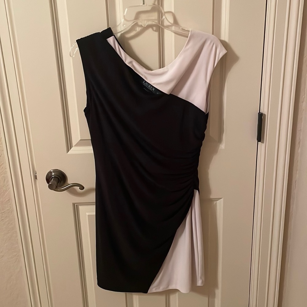 Ralph Lauren Women's Black and White Dress Size 12 EUC